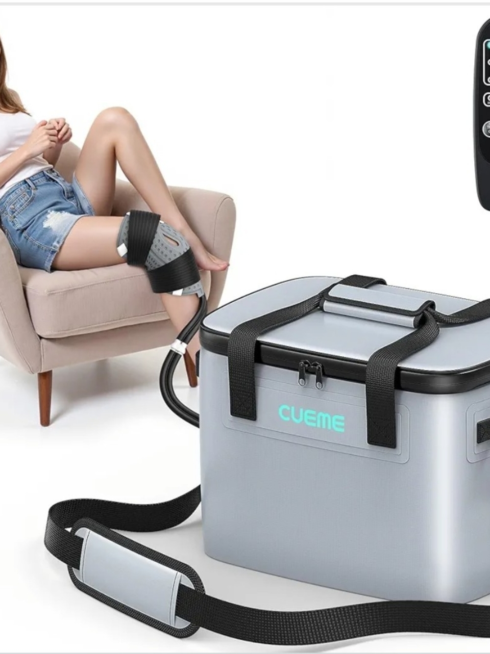 CUEME Cold Therapy Machine Knee Ice Machine Timer Compression Pad